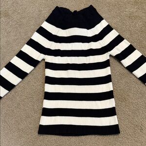 Zara Ribbed Sweater - Black and White Stripes